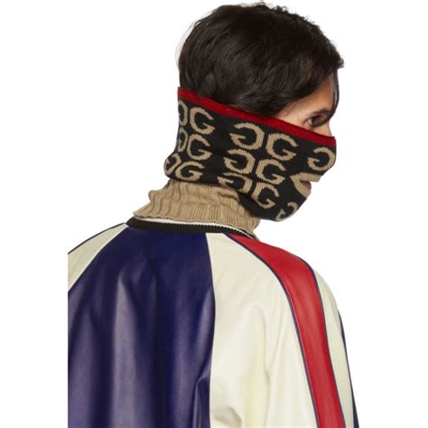 gucci black & brown mouth opening neck warmer|Gucci guilty black for men.